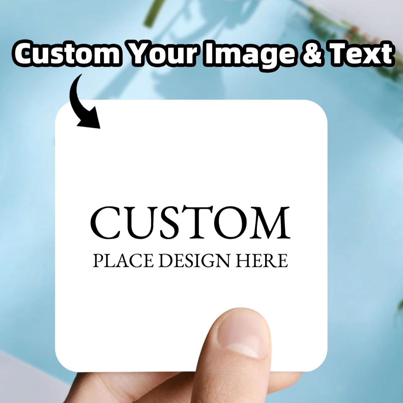 Commercial Printing Products - 1-100 piezas de pegatinas cuadradas personalizadas