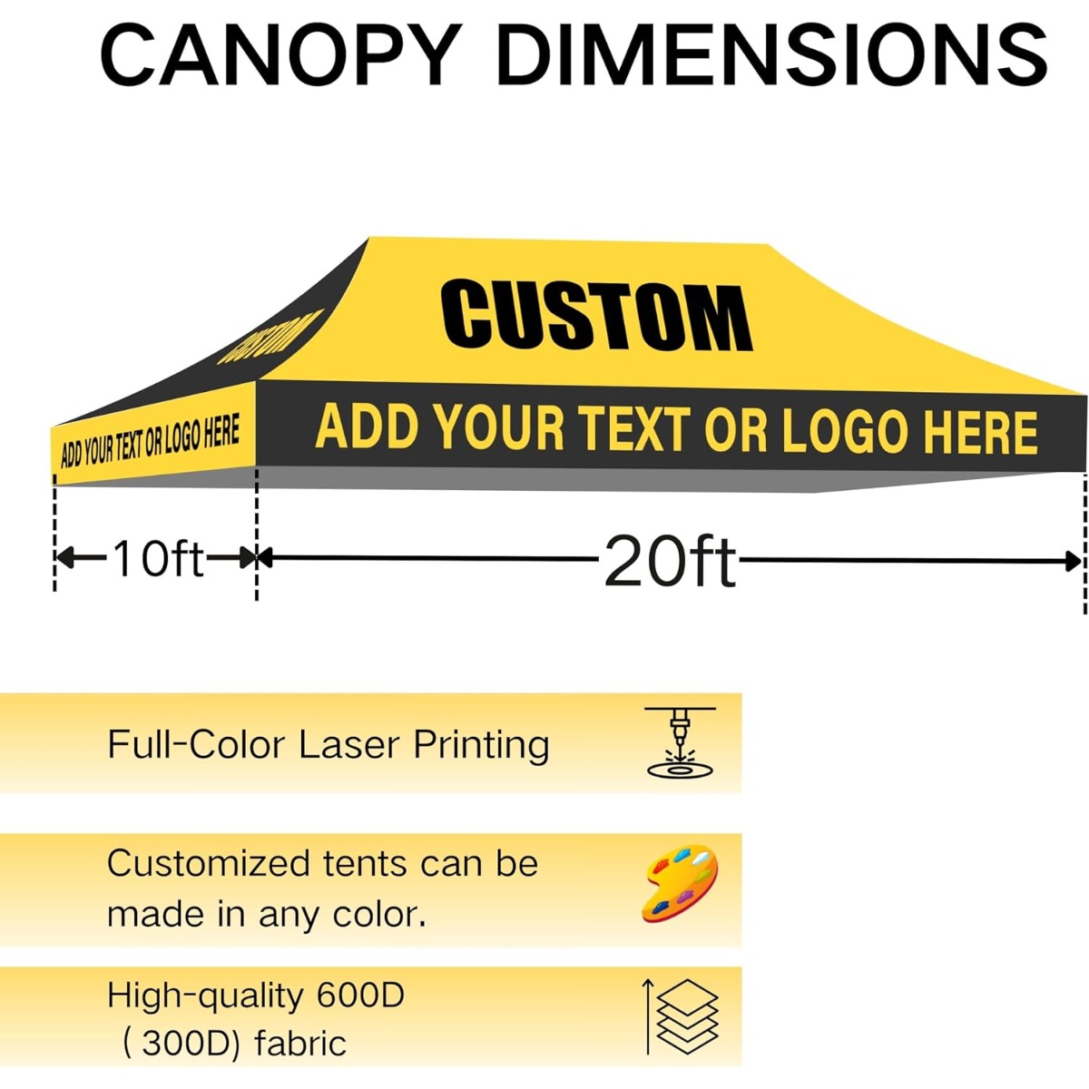 Toldo Personalizado de 10x20 c - Commercial Printing Logo reseña y precio