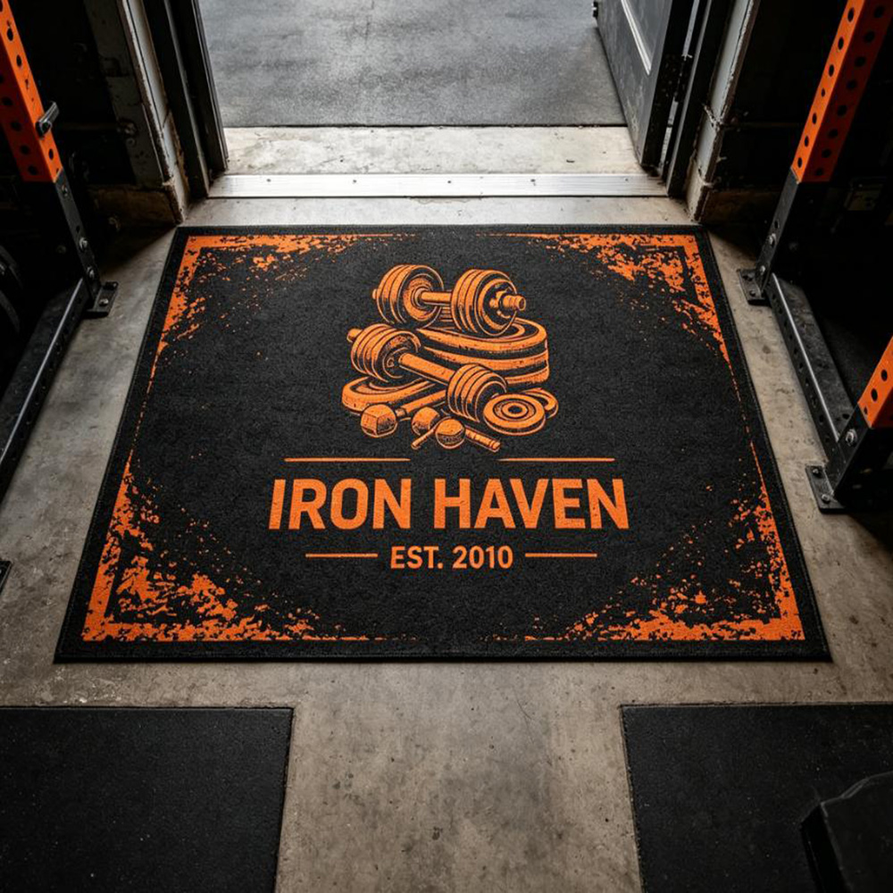 Alfombra de gimnasio con logo  - Commercial Printing Logo reseña y precio
